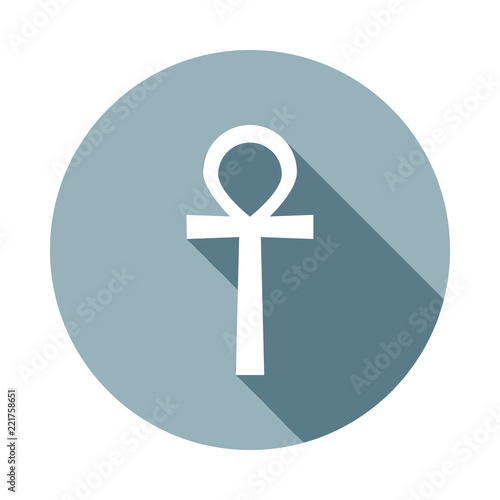 ankh symbol, egyptian word for life, symbol of immortality icon in Flat long shadow style. One of web collection icon can be used for UI, UX