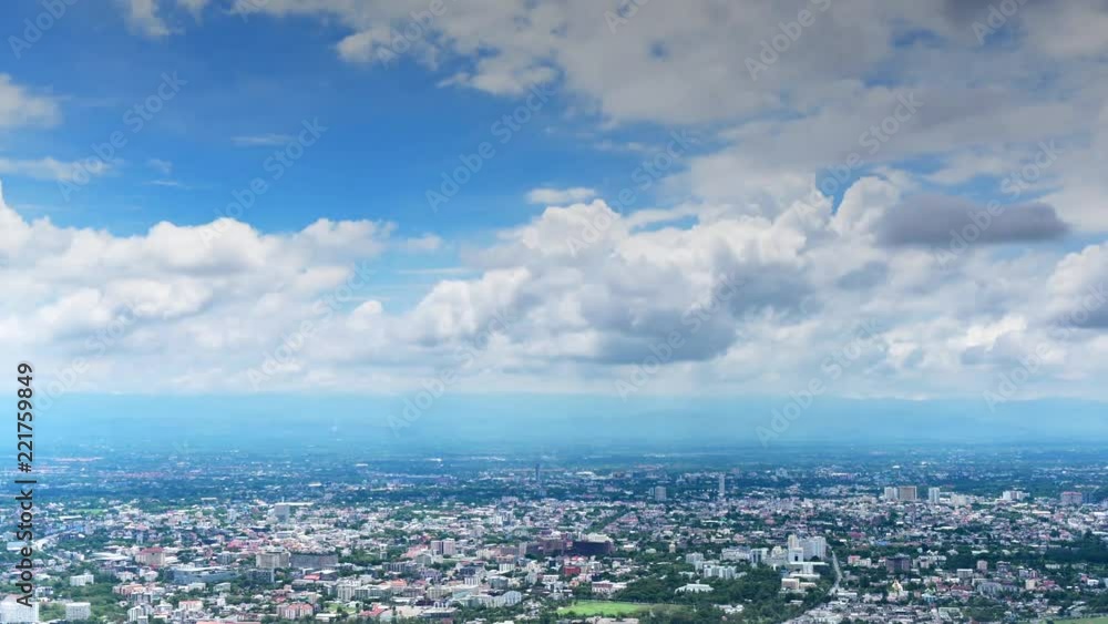 Cityscape of rain clouds over Chiangmai city Cityscape of rain clouds over Chiangmai city