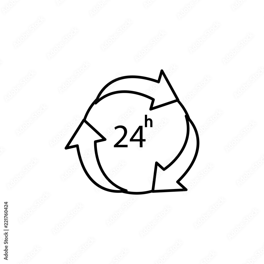 24 hours icon. Element of global logistics icon for mobile concept and web apps. Thin line 24 hours icon can be used for web and mobile