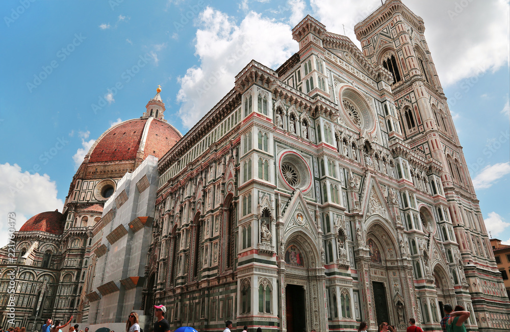 Close up view of Duomo Santa Maria Del Fiore in Florence, Tuscany, Italy