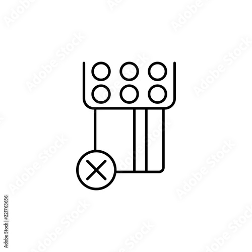 no withdrawal of money card icon. Element of commerce icon for mobile concept and web apps. Thin line no withdrawal of money card icon can be used for web and mobile