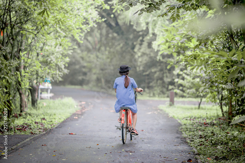 Wallpaper Mural Bangkok: 26 August 2018, female tourists Biking in the park (Bang Kachao, Sri Nakhon Khuean Khan Park and Botanical Garden) Thailand Torontodigital.ca