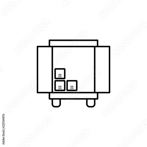 unload goods car icon. Element of logistics icon for mobile concept and web apps. Thin line unload goods car icon can be used for web and mobile