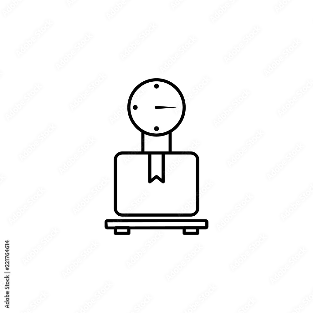 scales box goods icon. Element of logistics icon for mobile concept and web apps. Thin line scales box goods icon can be used for web and mobile