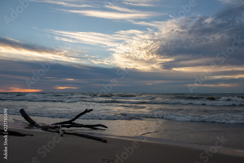 Sunrise at Bradford Beach on Lake Michigan in Milwaukee, Wisconsin