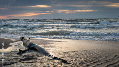 Sunrise at Bradford Beach on Lake Michigan in Milwaukee, Wisconsin