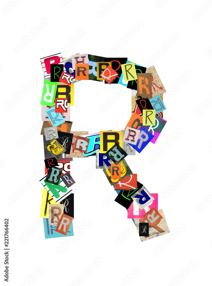 Capital letter R on white Capital letter R on white
