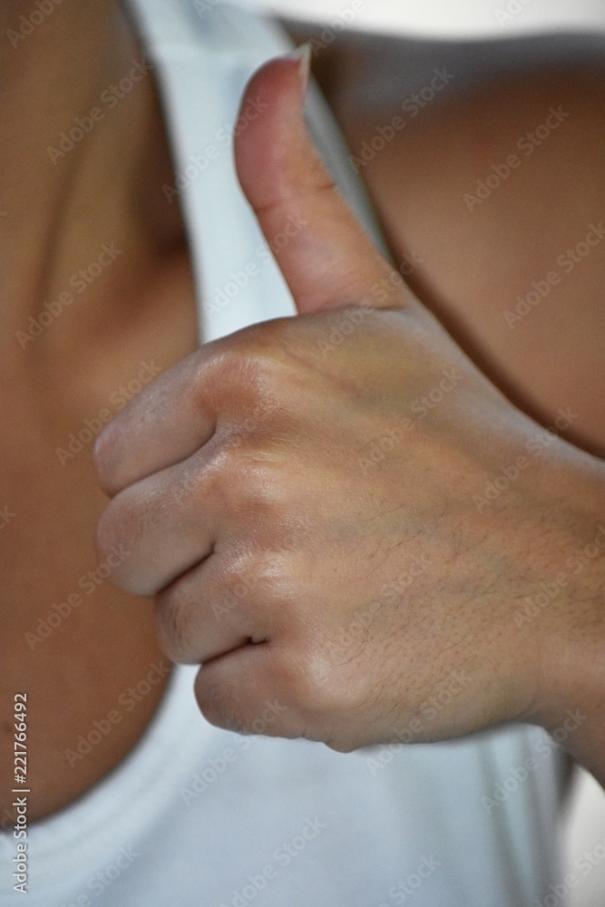 Cute Colombian Girl With Thumbs Up
