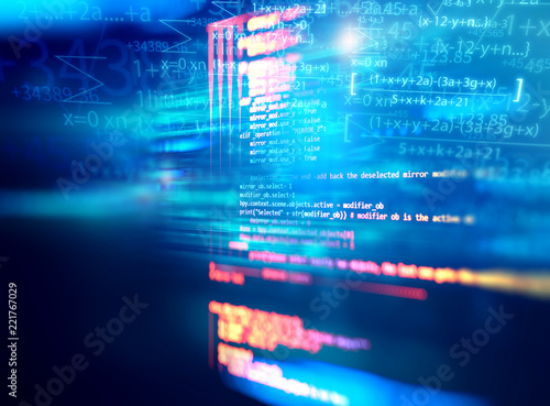 Programming code abstract technology background of software developer and Computer script