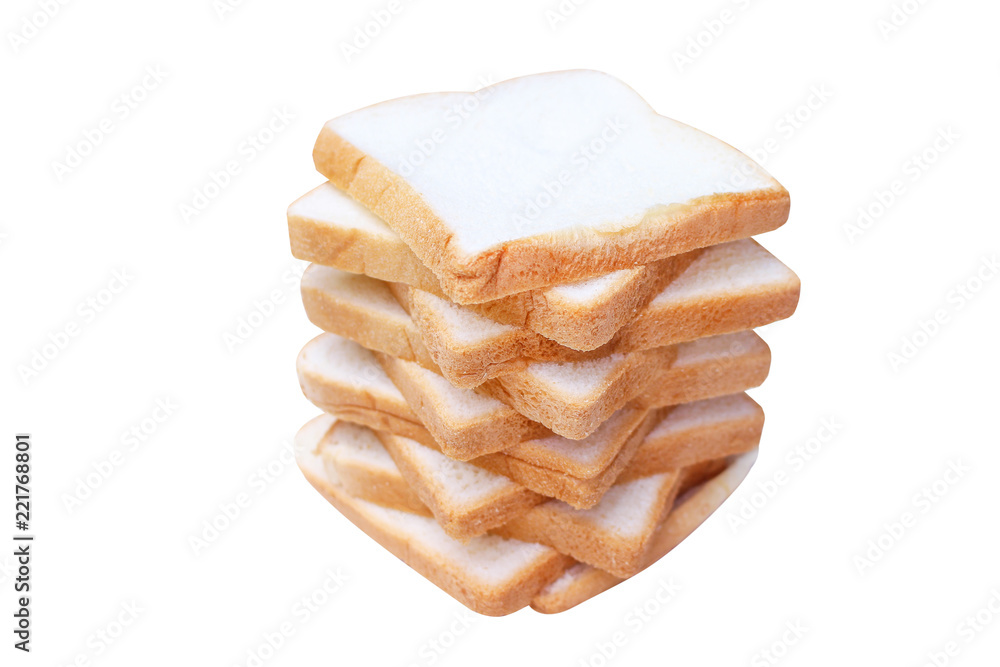 Stacks of bread isolated on white background Stacks of bread isolated on white background