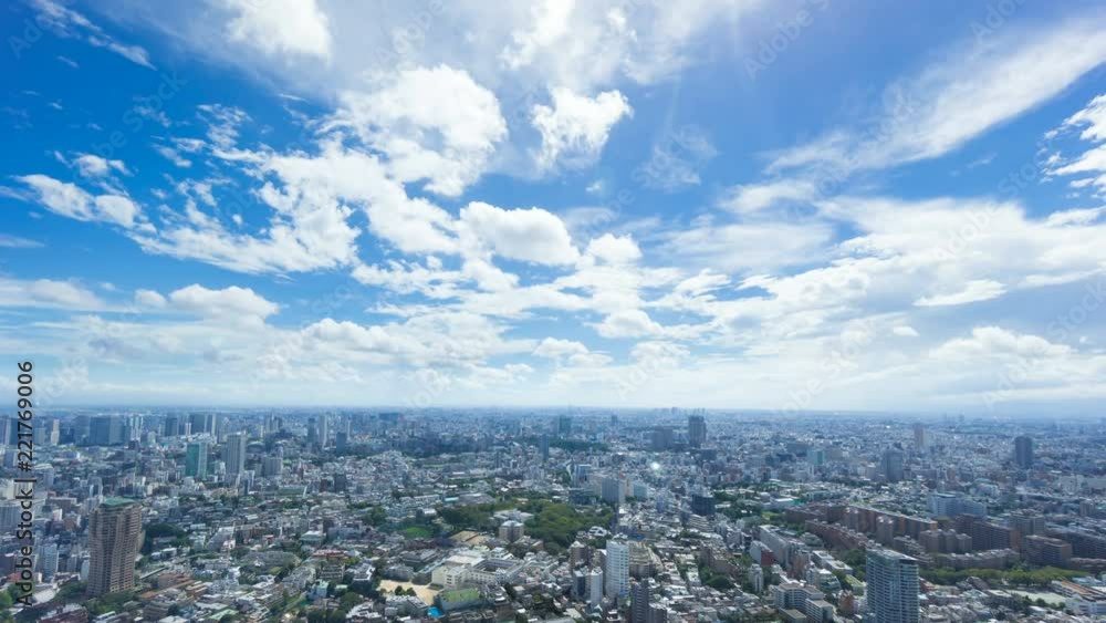 東京風景・タイムラプス・地平線を望む 東京風景・タイムラプス・地平線を望む
