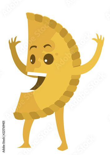happy cute calzone empanada traditional food