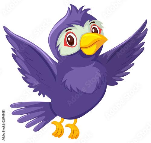 A cute purple bird