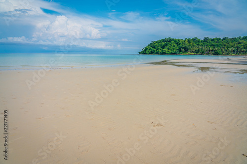 Beautiful Tropical Beach blue ocean background Summer view Sunshine at Sand and Sea Asia Beach Thailand Destinations 