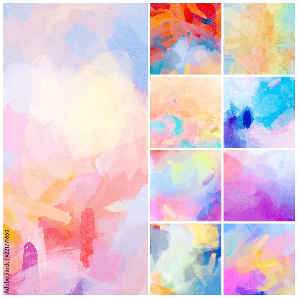 colorful digital painting background and banners. Use for template modern  design, cover, poster, brochure, decorated, flyer Stock Illustration |  Adobe Stock