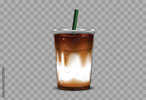 Iced coffee takeaway cup with isolated background