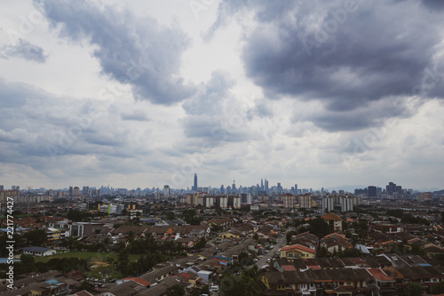 Photography Monsoon season over downtown Kuala Lumpur, Malaysia.