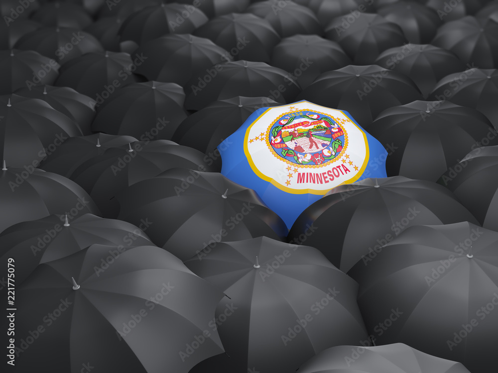 Fototapeta premium minnesota state flag on umbrella. United states local flags