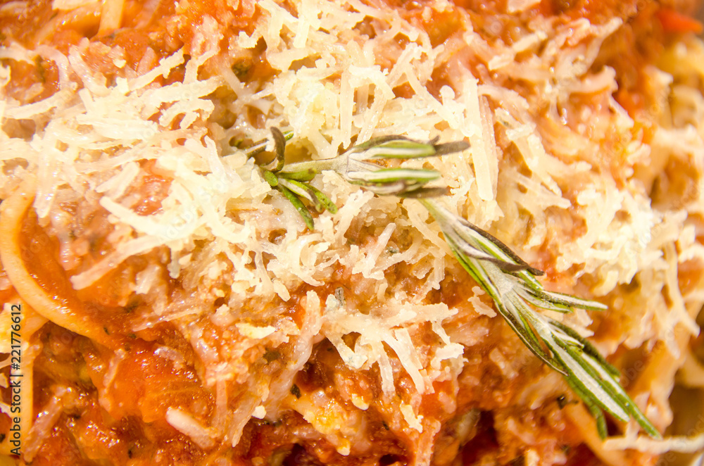 Spaghetti alla bolognese in an italian restaurant Spaghetti alla bolognese in an italian restaurant