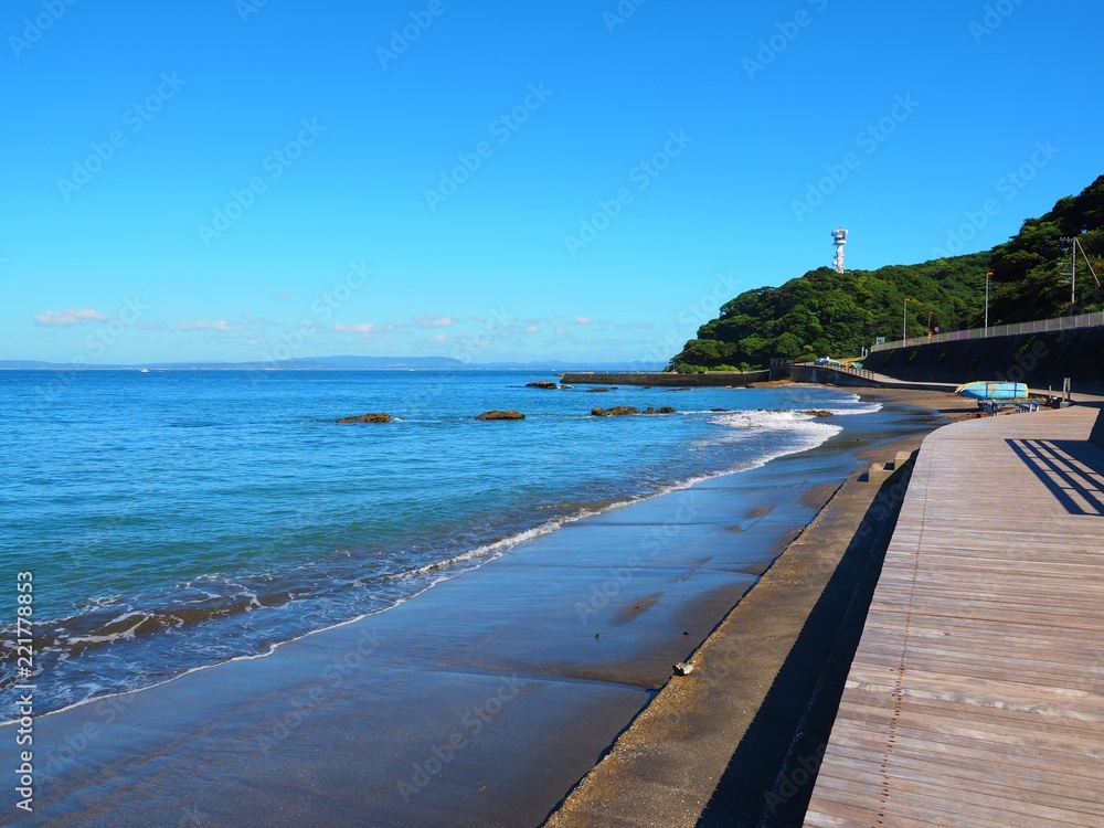 boardwalk on beach,Yokosuka Kanagawa,Japan