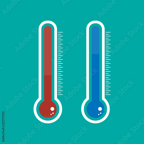 Thermometer icon. Warm and cold icon vector illustration