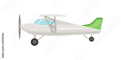 Small vintage plane, light aircraft vector Illustration on a white background
