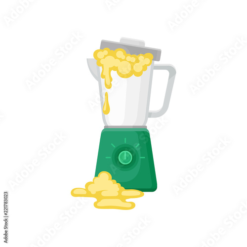 Broken mixer, damaged home appliance vector Illustration on a white background