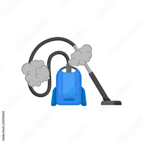 Broken vacuum cleaner, damaged home appliance vector Illustration on a white background