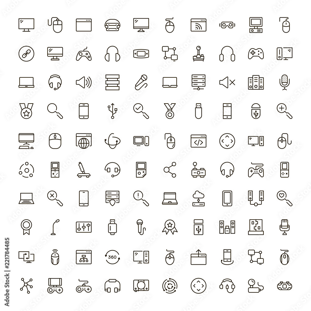 Online game icon set. Online game icon set.