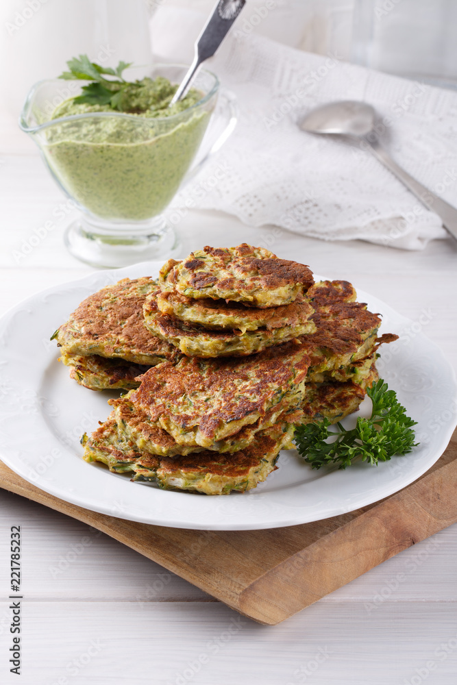 Vegan vegetable fritters from zucchini. Vegan vegetable fritters from zucchini.