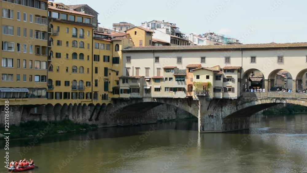 Panorama of Florence with Ponte Vecchio bridge and Arno river Panorama of Florence with Ponte Vecchio bridge and Arno river