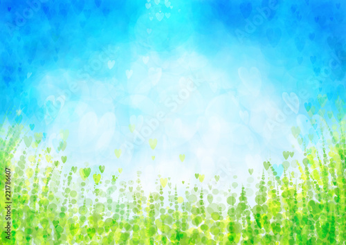 abstract background with grass and flowers