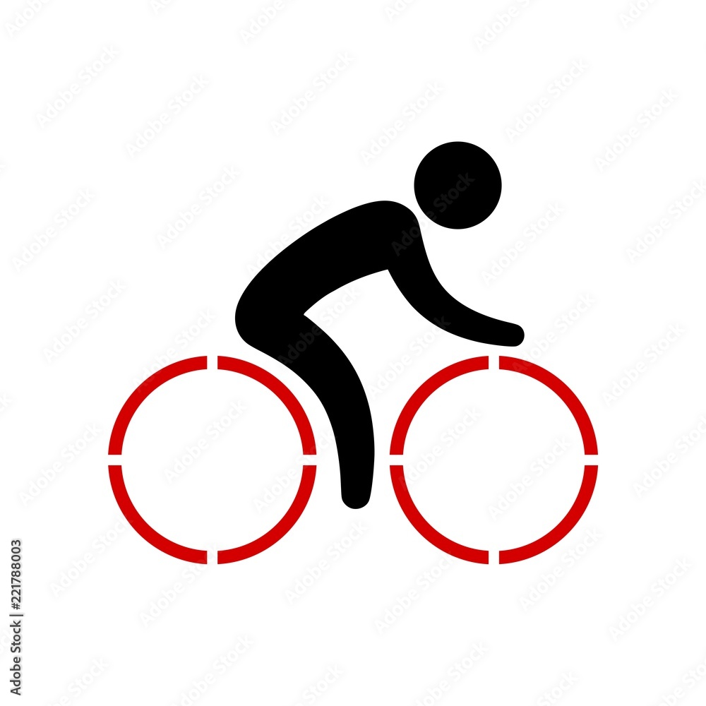 The cyclist icon, The man on a bicycle logo The cyclist icon, The man on a bicycle logo