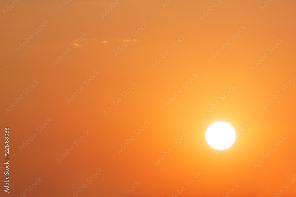 clear sky background with rising sun