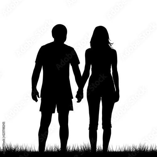 A young couple of lovers holding hands