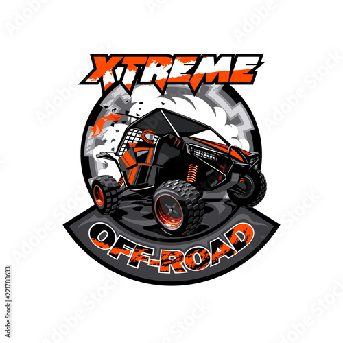 Off-Road ATV Buggy Logo, Extreme adventure.
