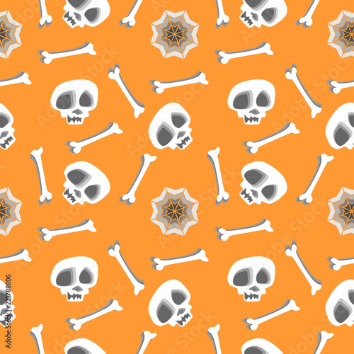 Trendy skull head with bone...