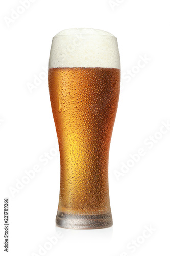 beer on a white