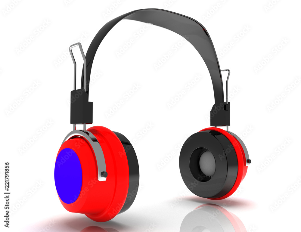 headphones 3D. Icon. Isolated on white background headphones 3D. Icon. Isolated on white background
