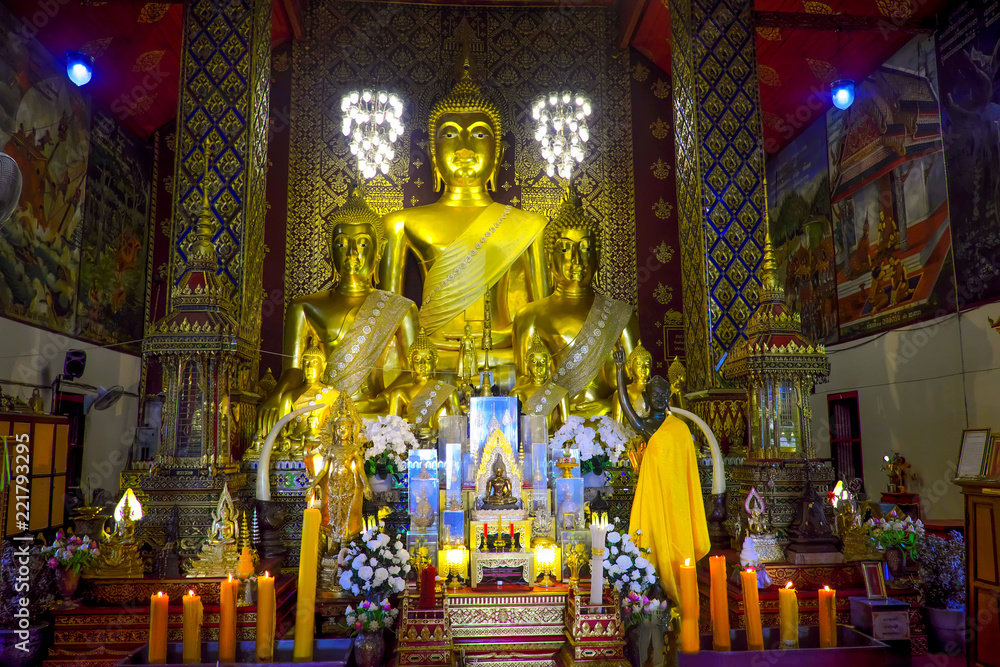 Golden Buddha in Thai Temple