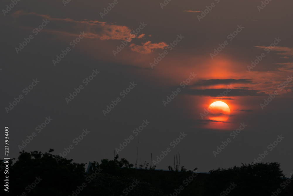 Fototapeta premium Cloud and sunset