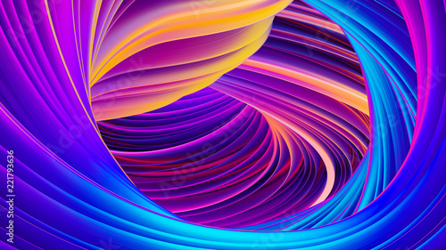 Fluid flow abstract holographic ultra violet neon background for Christmas design photo