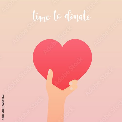 Concept for charity. Medical donations, internet funding, donation money. Flat vector illustration.