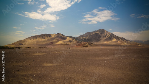 Desert around Ancient preinca nazca civilisation cemetery of Chauchilla  Nazca  Peru