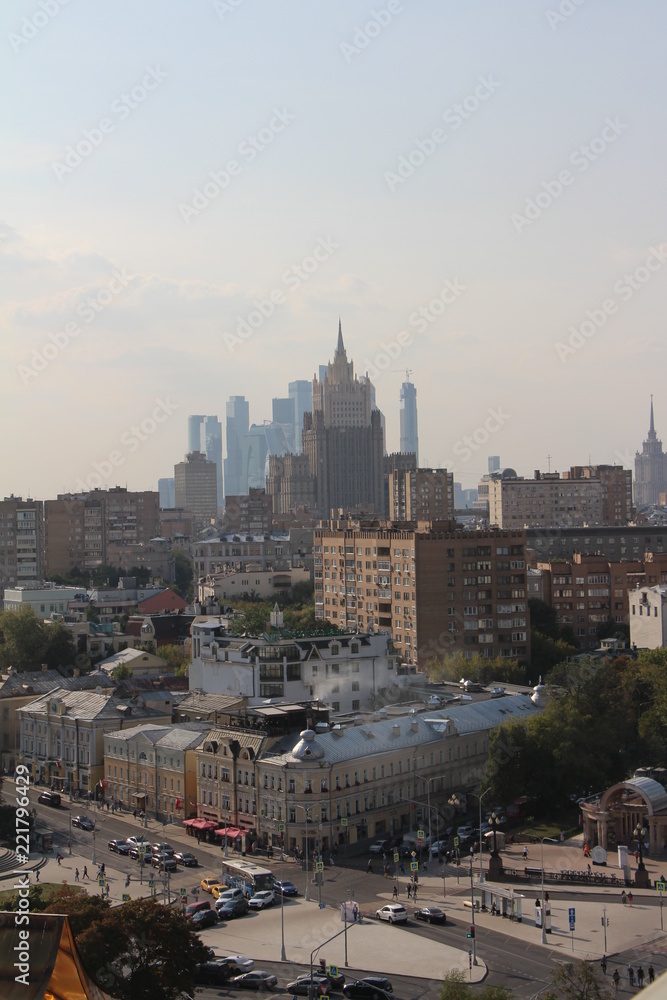 View of Moscow from the observation deck of the Cathedral of Christ the Savior