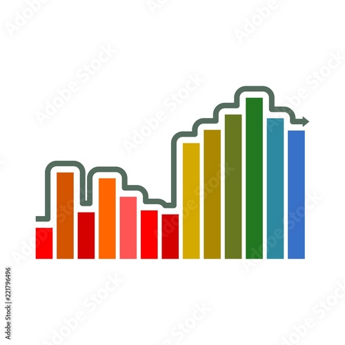 Rising business graph, color