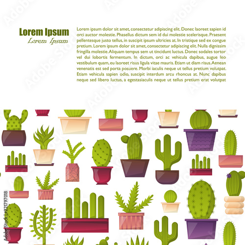 Vector cartoon cactus background