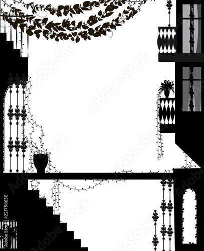 old city background, Italian yard,