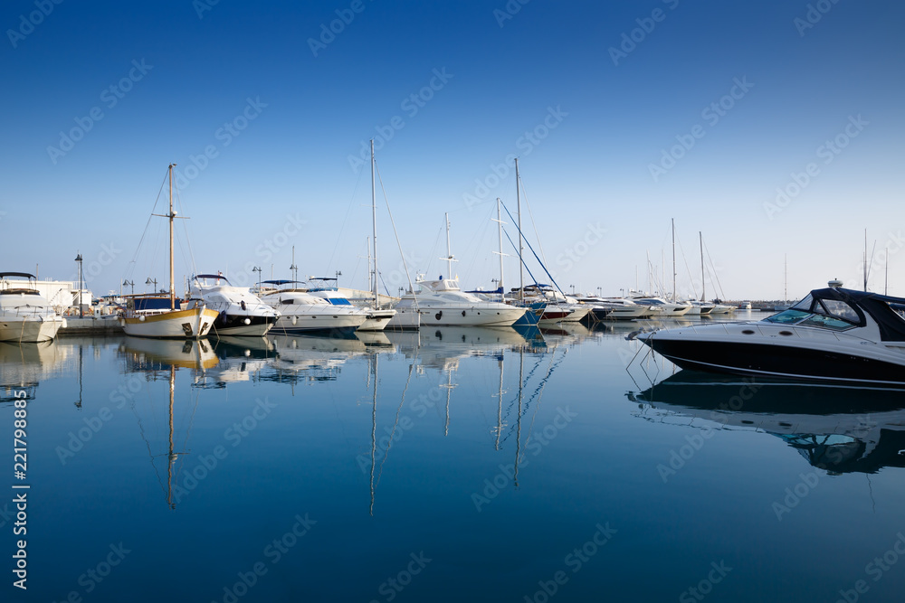 Fototapeta Marina with yachts