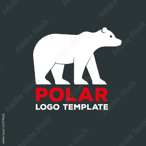 Logo template with polar bear silhouette